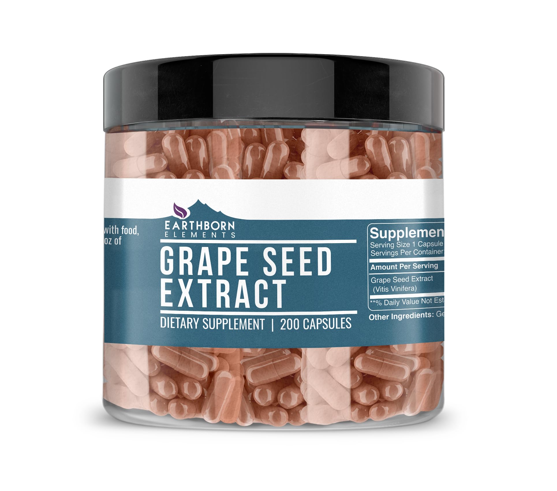 Earthborn Elements Pure Grape Seed Extract Capsules, 200 Count