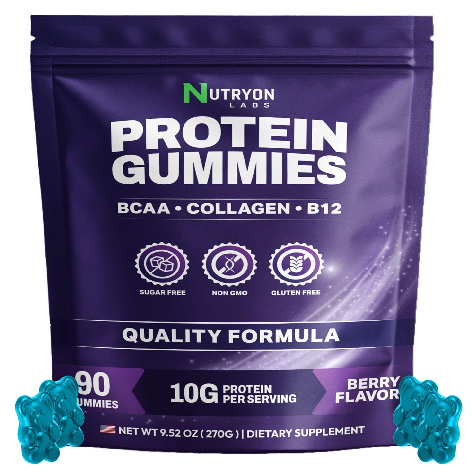 Nutryon Labs Zero Carb 100% Pure Whey Isolate Protein Gummies, 90 Count