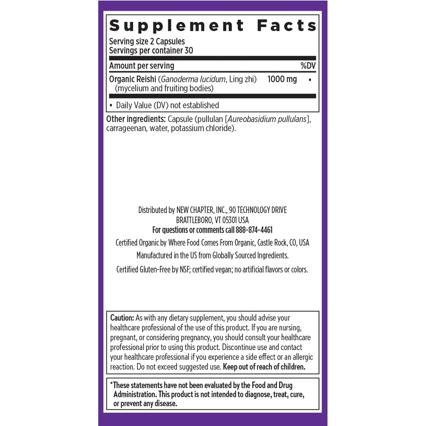 New Chapter Reishi Mushroom LifeShield for Healthy Aging 60 Capsules