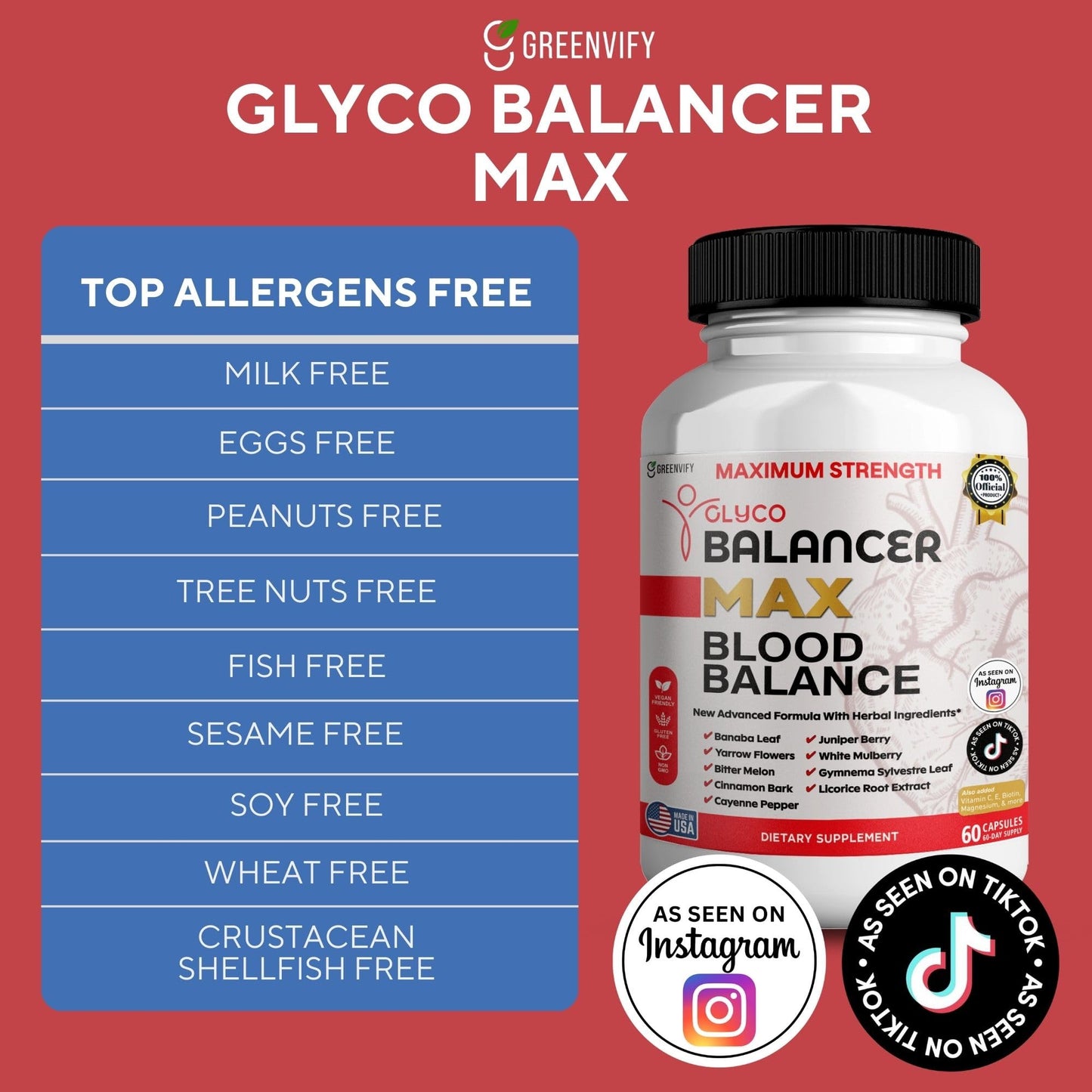GREENVIFY Glyco Balancer Max Blood Balance 60 Capsules