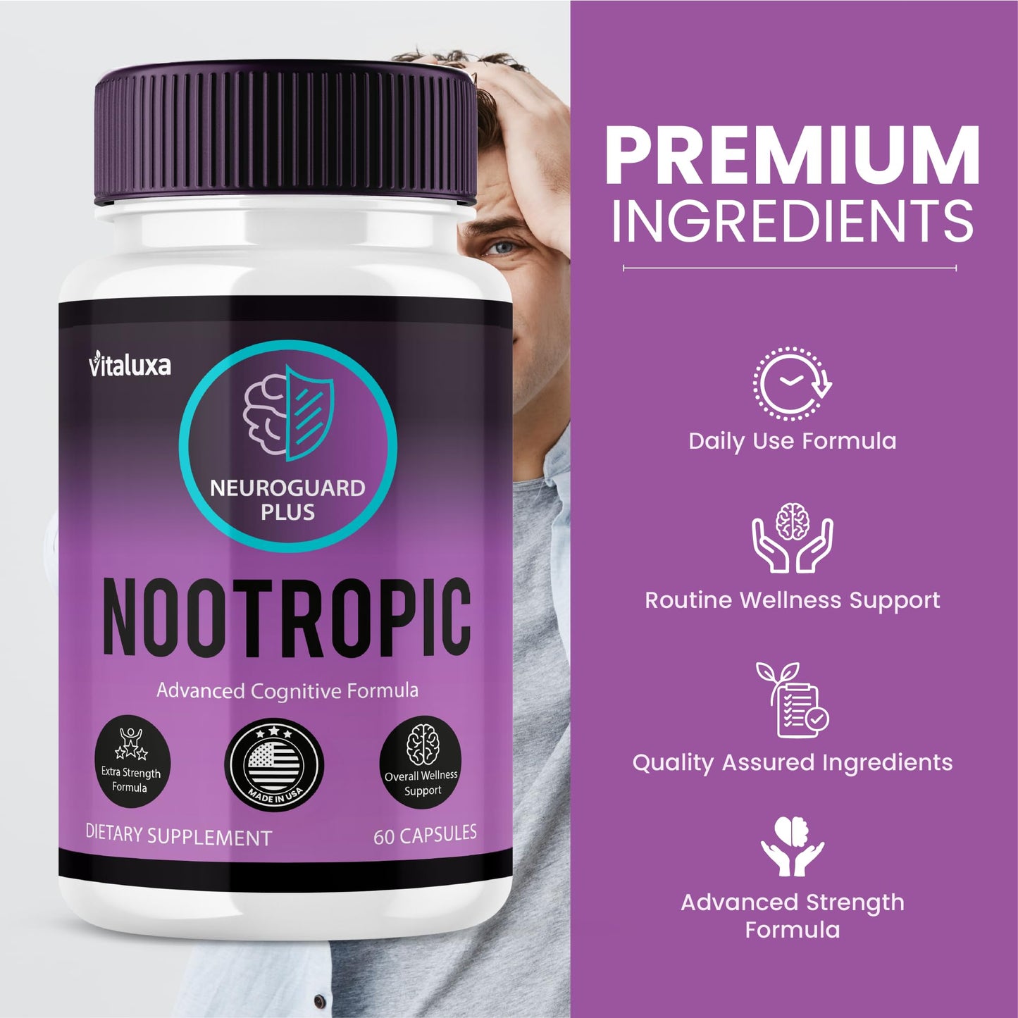 Vitaluxa Neuro Guard Brain Supplement 60 Capsules