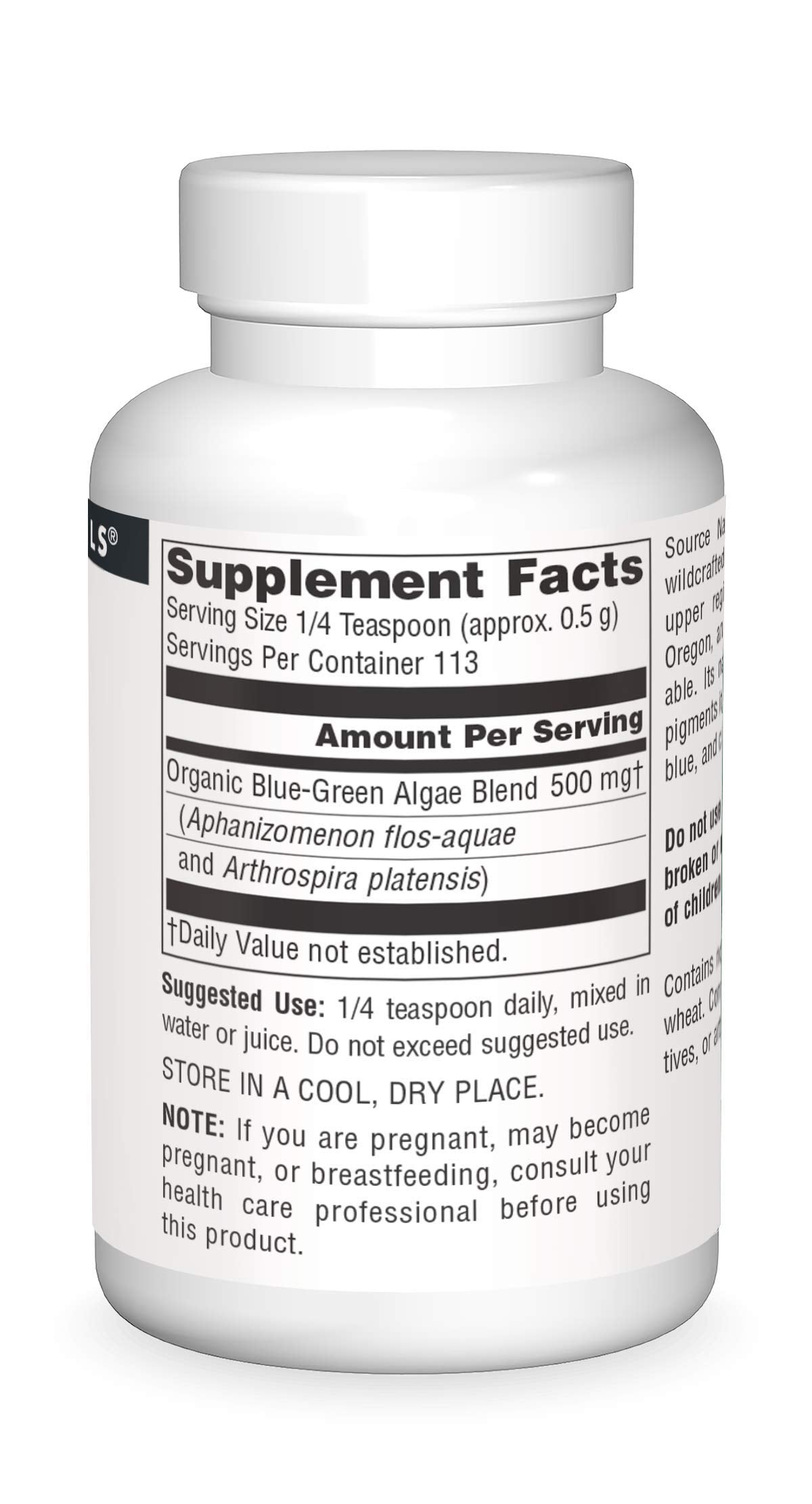 Source Naturals Blue-Green Algae from Klamath Lake, with Phycocyanin and Chlorophyll Powder, 2 oz