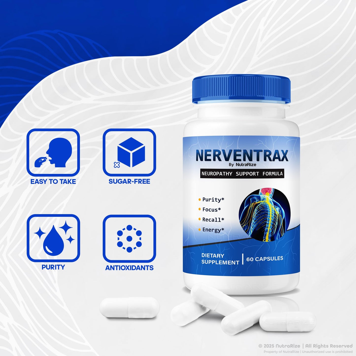 NutraRize Nerventrax Capsules 180 Count