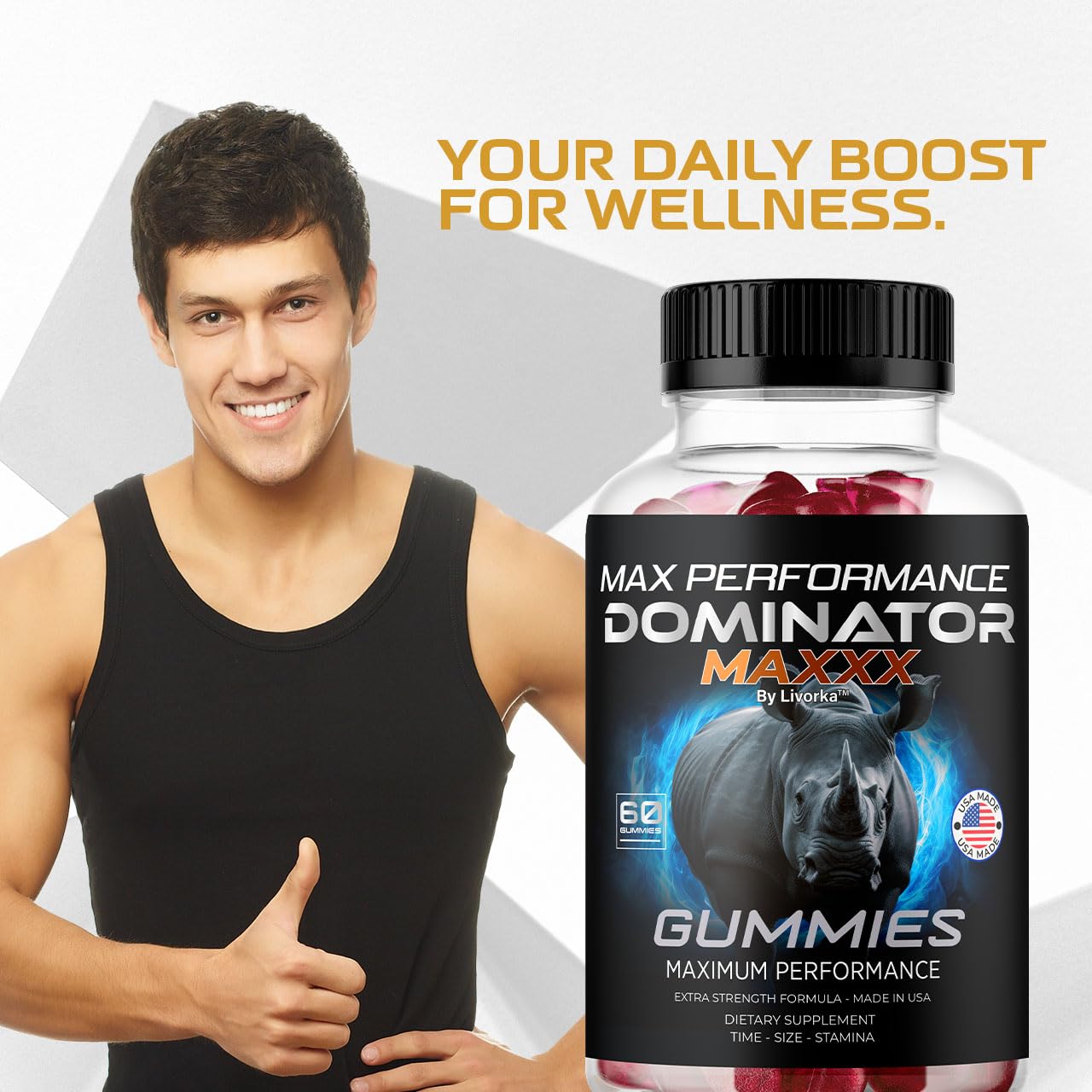 LIVORKA Dominator Maxxx Gummies for Men 180 Gummies