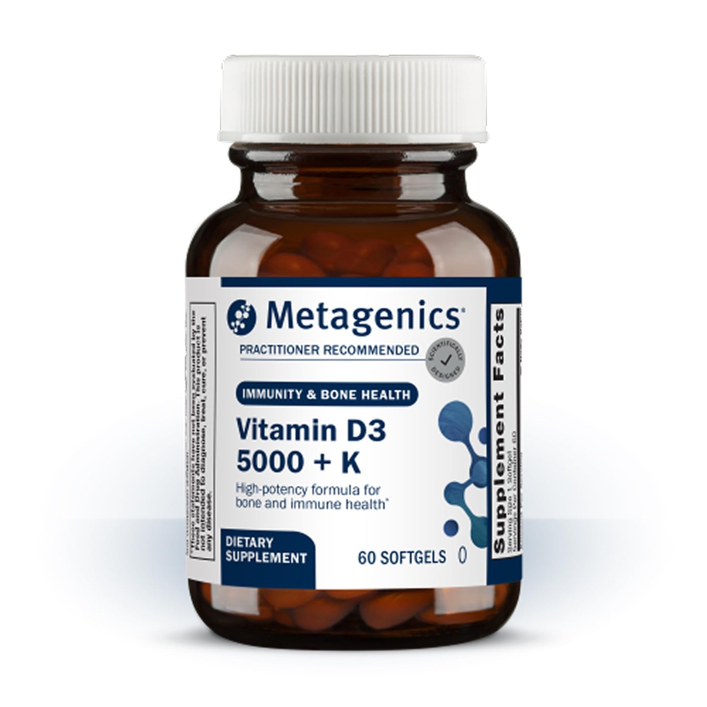 Metagenics Vitamin D3 and K2 5,000 IU with MK-7 Softgels, 60 Count