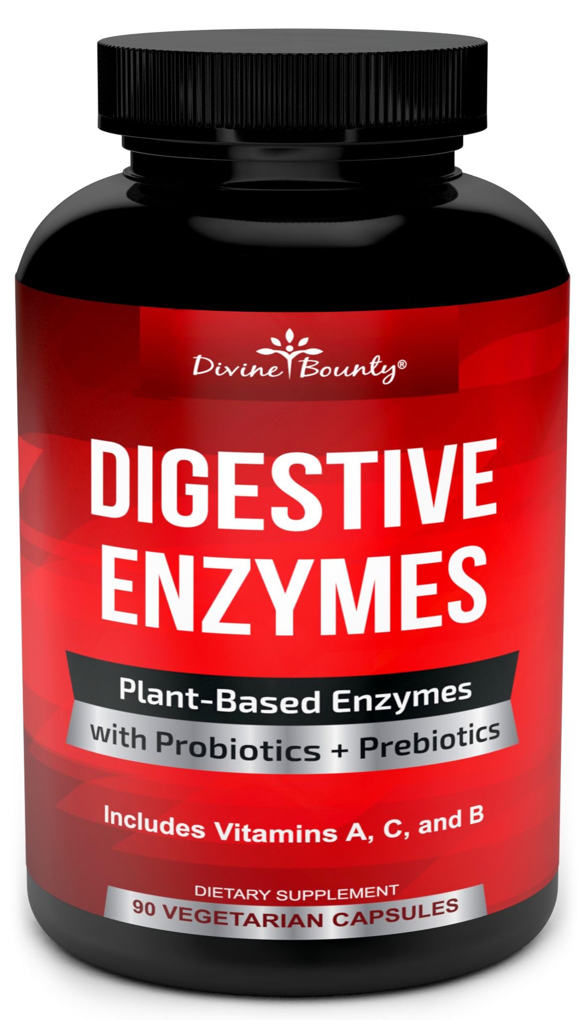 Divine Bounty Digestive Enzymes with Probiotics & Prebiotics with Lipase, Amylase, Bromelain Capsules 90