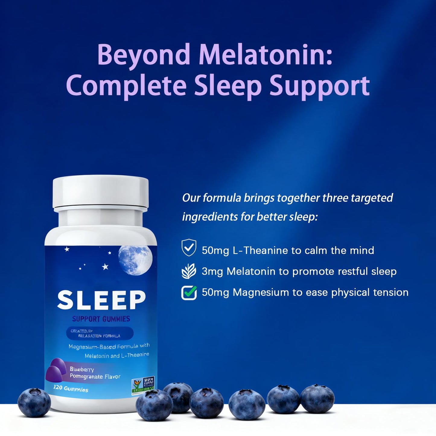 SERSANVE Sleep Gummies with Magnesium, Melatonin & L-Theanine Gummy, 120 Count