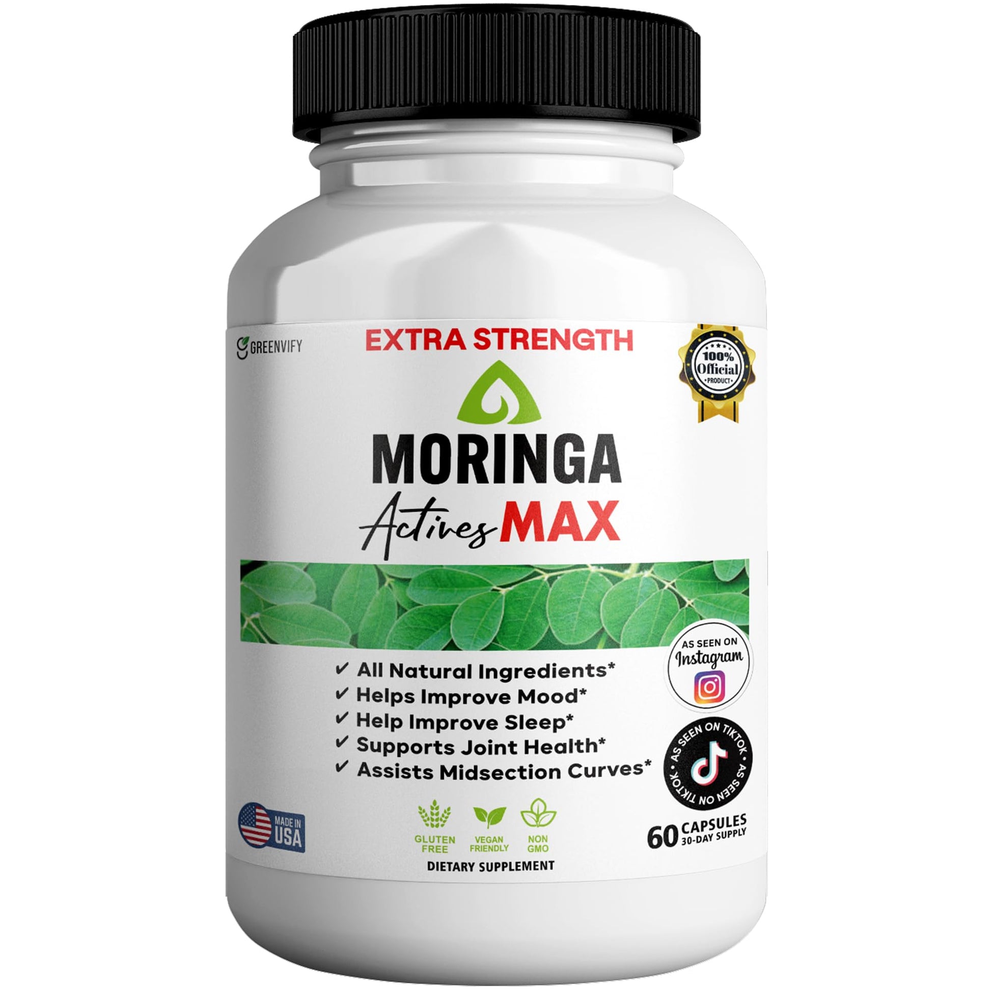 GREENVIFY Moringa Actives Max Dietary Supplement 60 Capsules