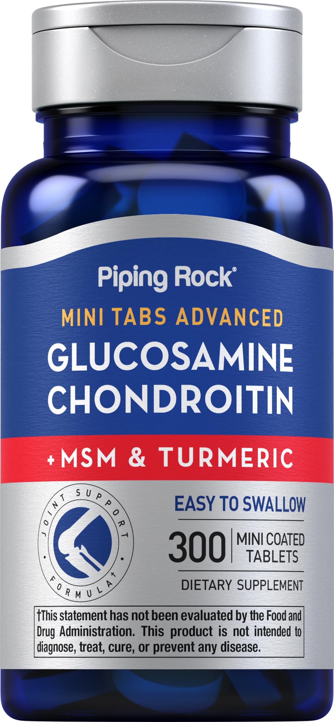 Piping Rock Glucosamine Chondroitin MSM and Turmeric Tablets, 300 Count