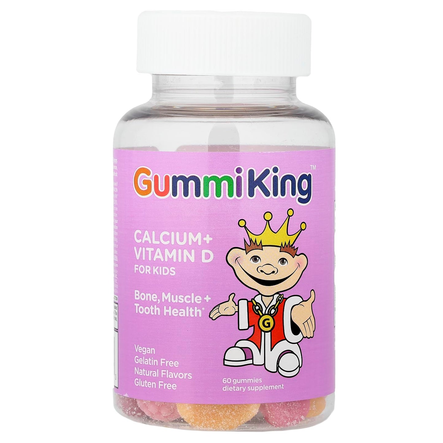 Gummi King Calcium Plus Vitamin D Supplement Gummy 60 Count