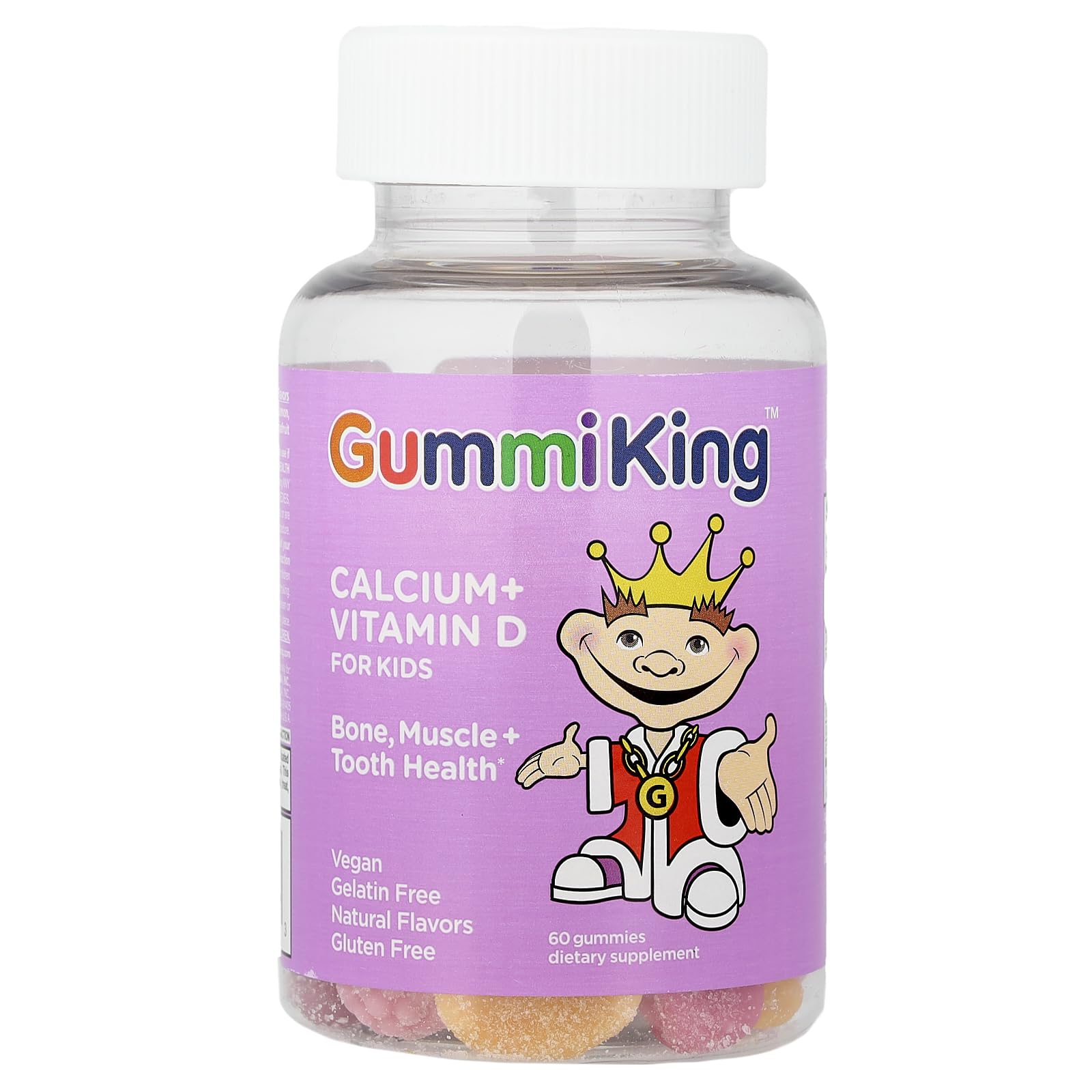 Gummi King Calcium Plus Vitamin D Supplement Gummy 60 Count