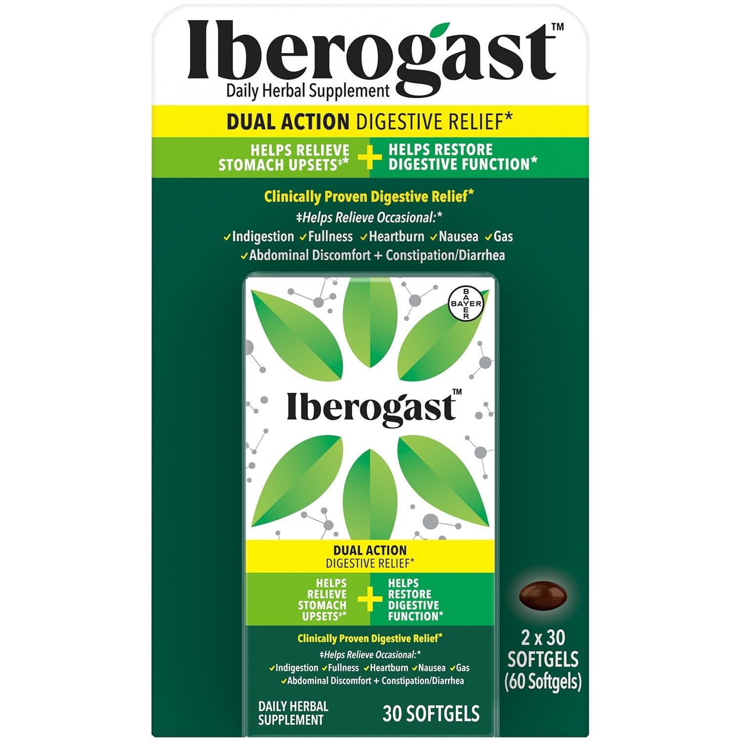 Iberogast Daily Multisymptom Digestive Support Softgels, 60 Count