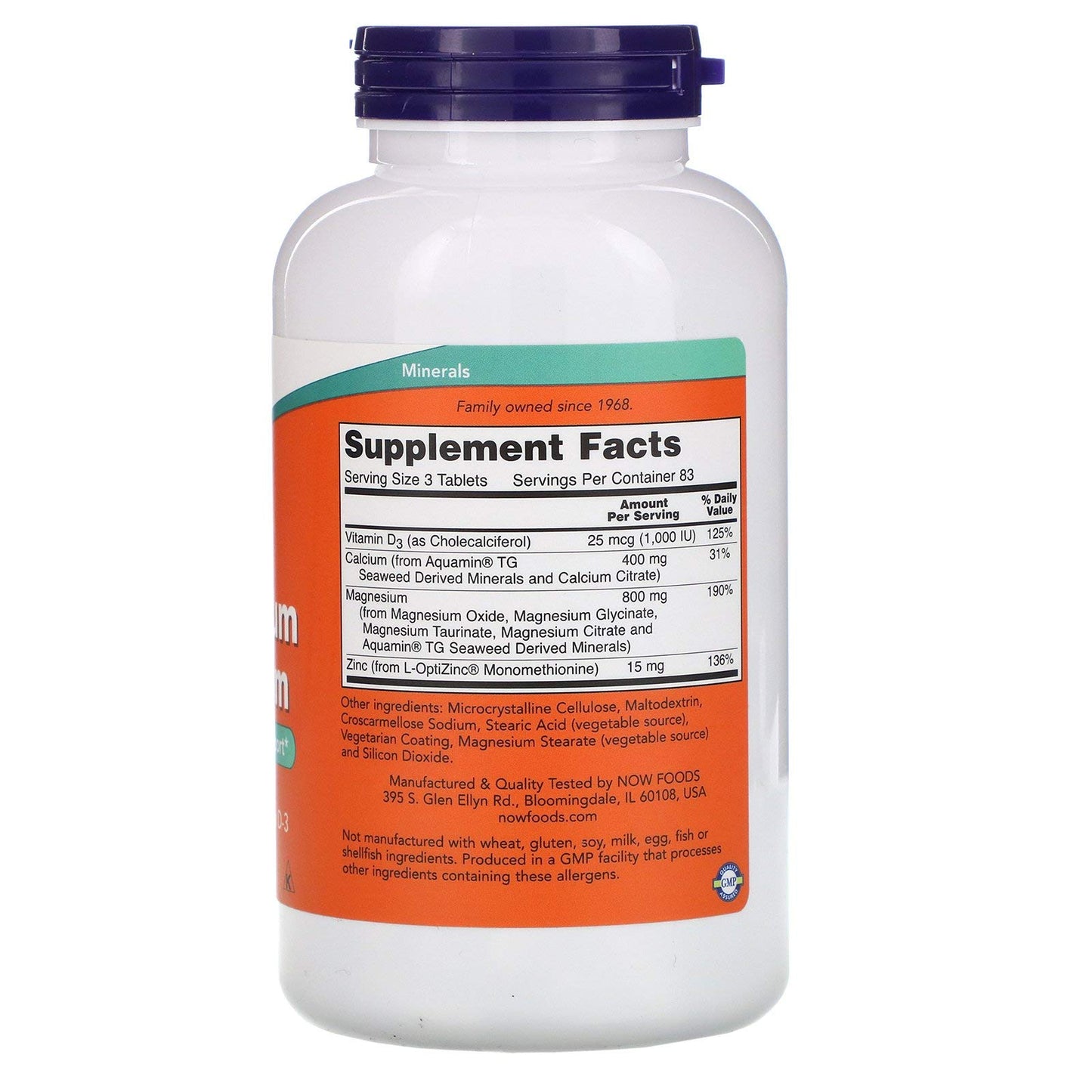 NOW Foods Magnesium & Calcium 2:1 Ratio, 250 Tablets