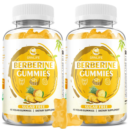 GrnLife Berberine Gummies with Ceylon Cinnamon High Potency Berberine HCL Supplement for Immune and Metabolism Support, 120 Count