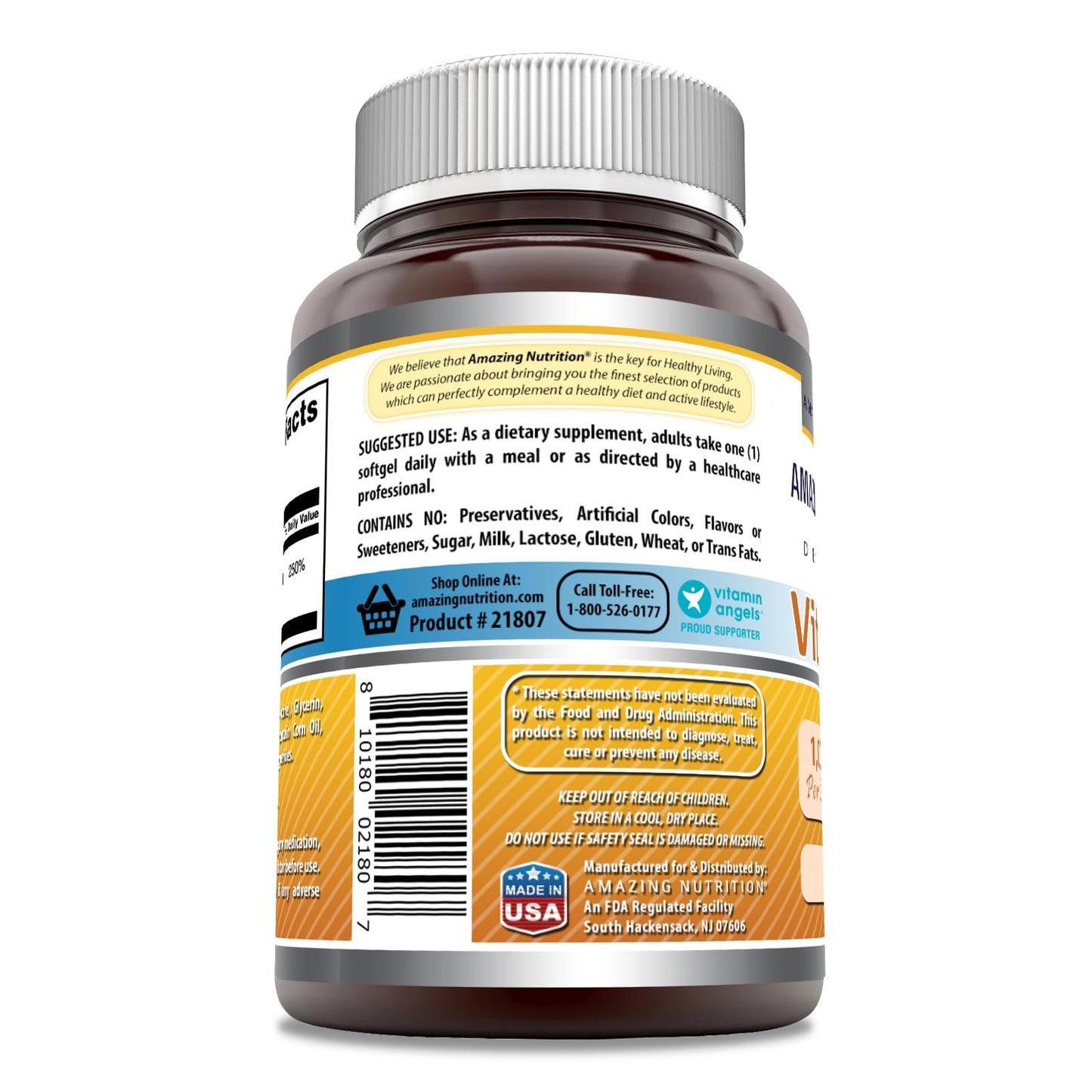 Amazing Nutrition Vitamin D3 Supplement Softgels 240 Softgels
