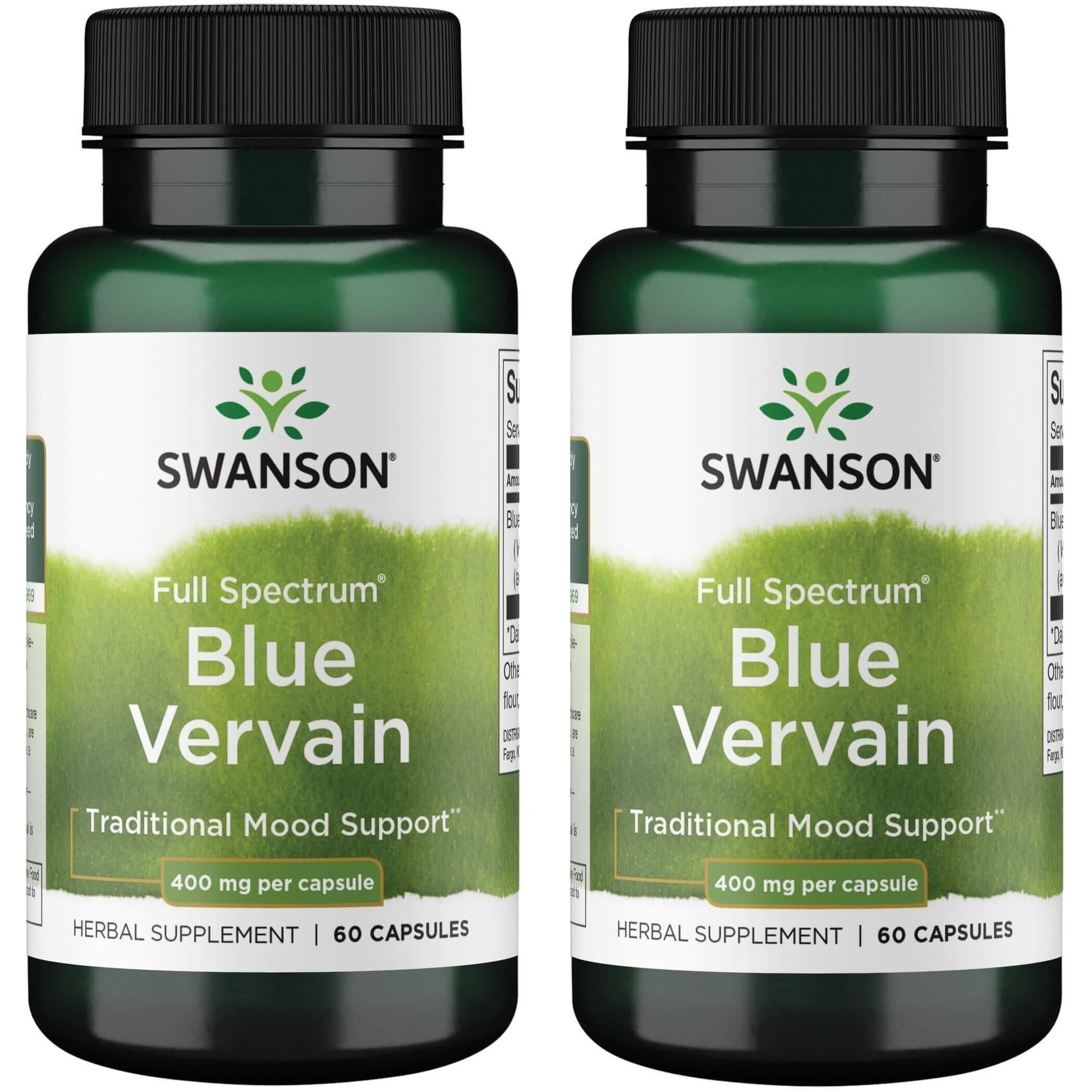 Swanson Premium Brand Full Spectrum Blue Vervain 400 mg Capsules, 60 Count