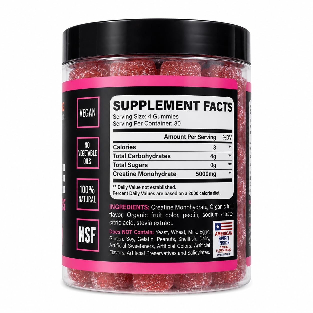 Jaeva Sugar Free Creatine Monohydrate Gummies 120 Count