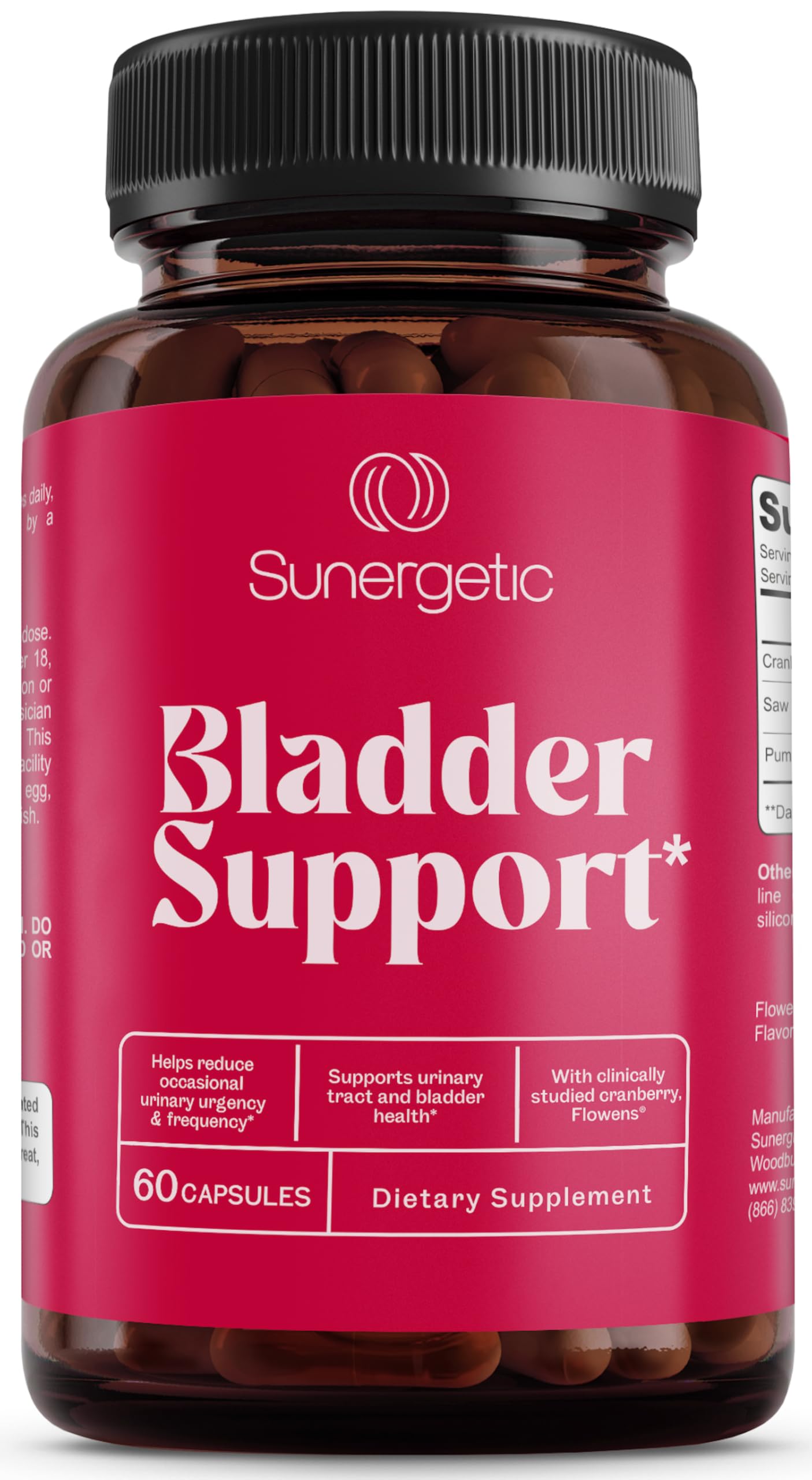 Sunergetic Premium Bladder Support Supplement Capsule 60 Count
