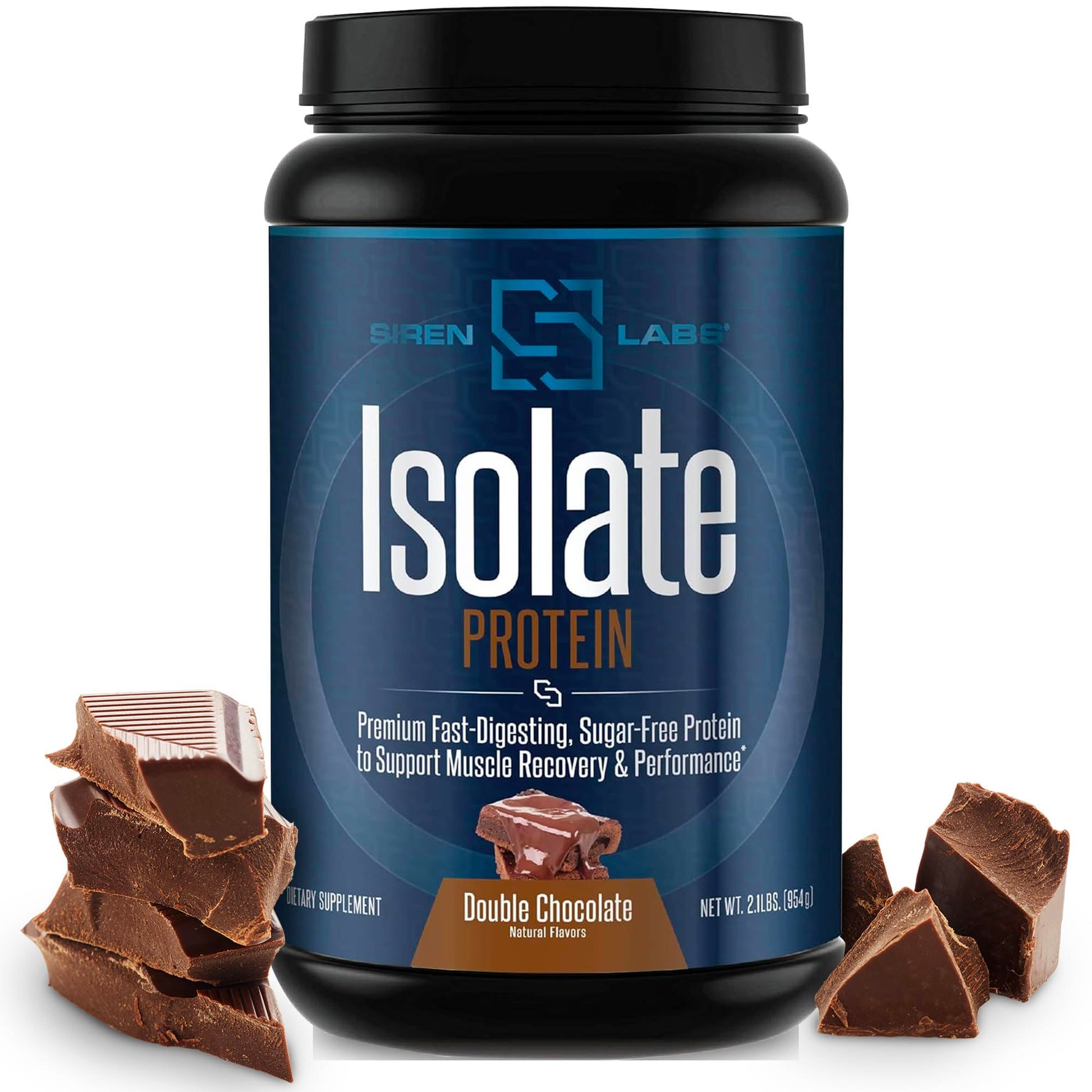 SIRENLABS Isolate Premium Whey Protein Powder, Decadent Chocolate, 2.1 lb, 30 Servings
