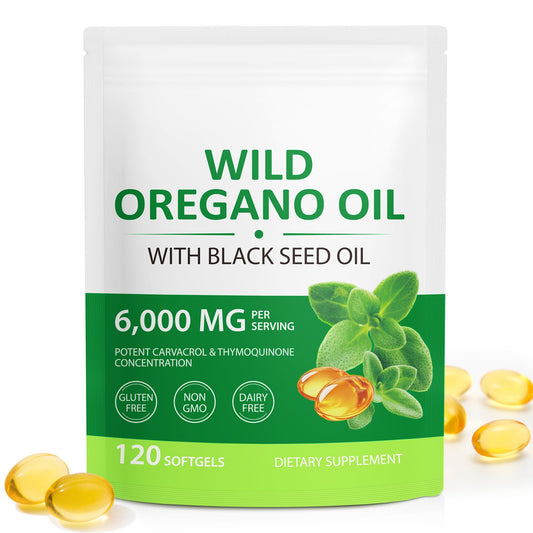 Cacukn Organic Oil of Oregano Softgels with Black Seed Oil, 120 Count