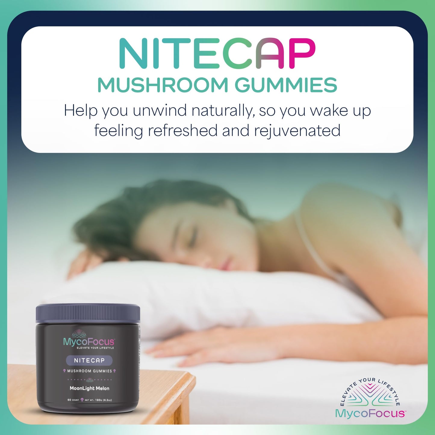 MycoFocus Sleep Mushroom Gummies, 60 Gummies