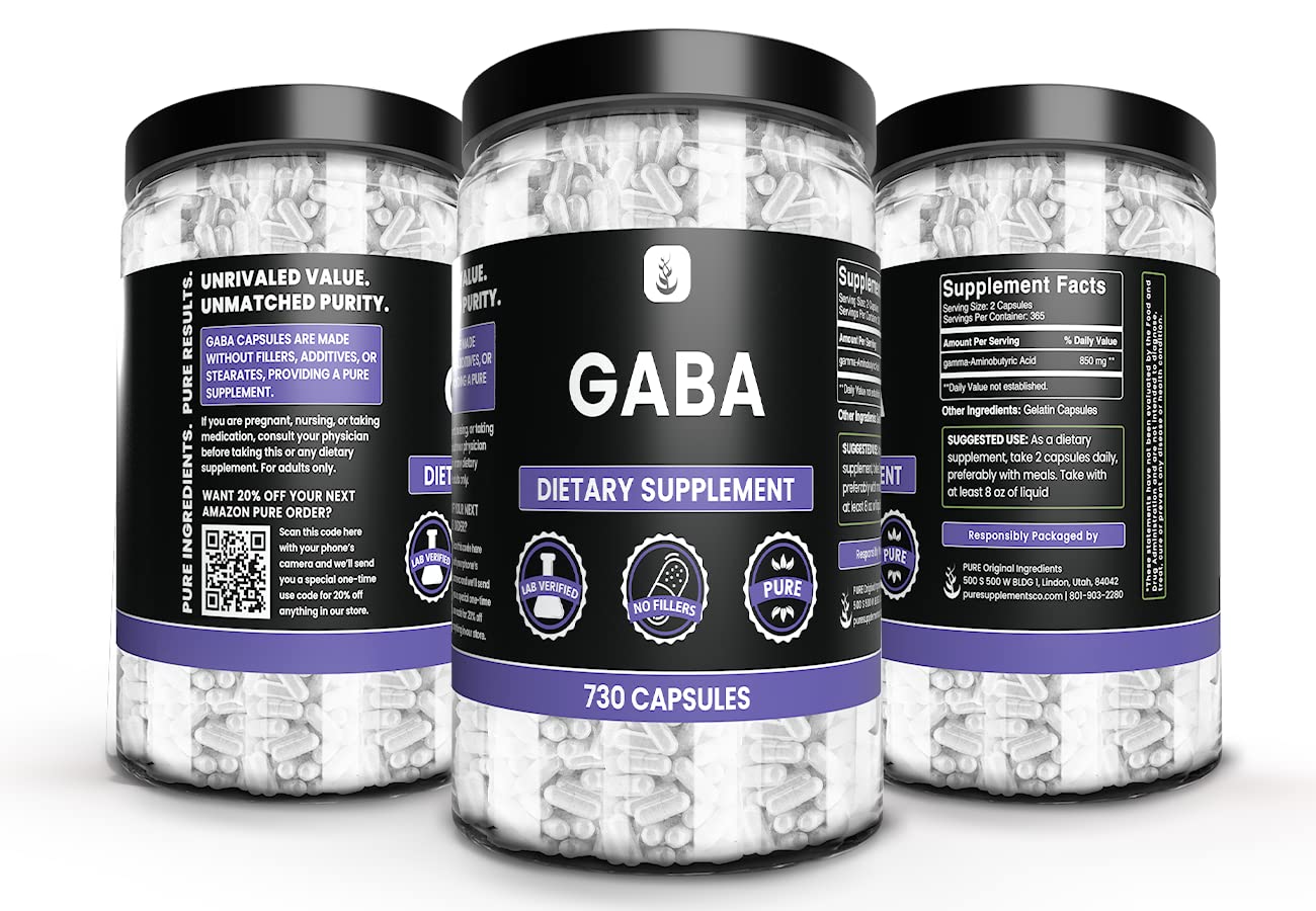 PURE ORIGINAL INGREDIENTS GABA Capsule 730 Count