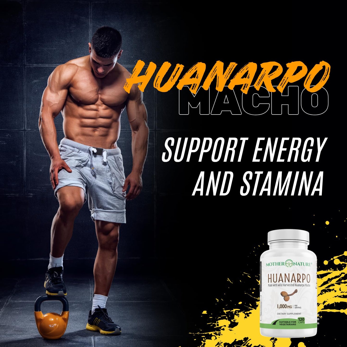 Mother Nature Organics Superfoods for Organic Living Huanarpo Macho 1000mg Capsules, 120 Count