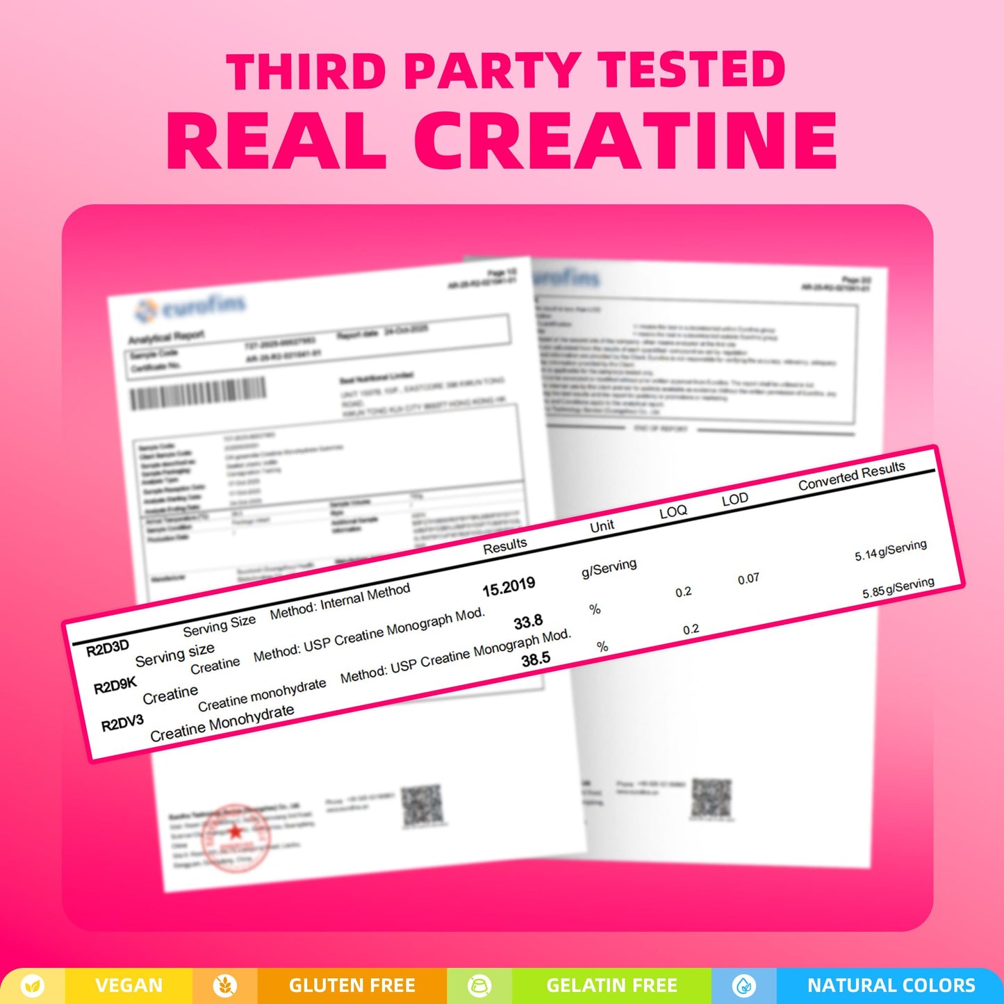 ON GREENVITA NUTRITION Creatine Monohydrate Gummies 135 Gummies