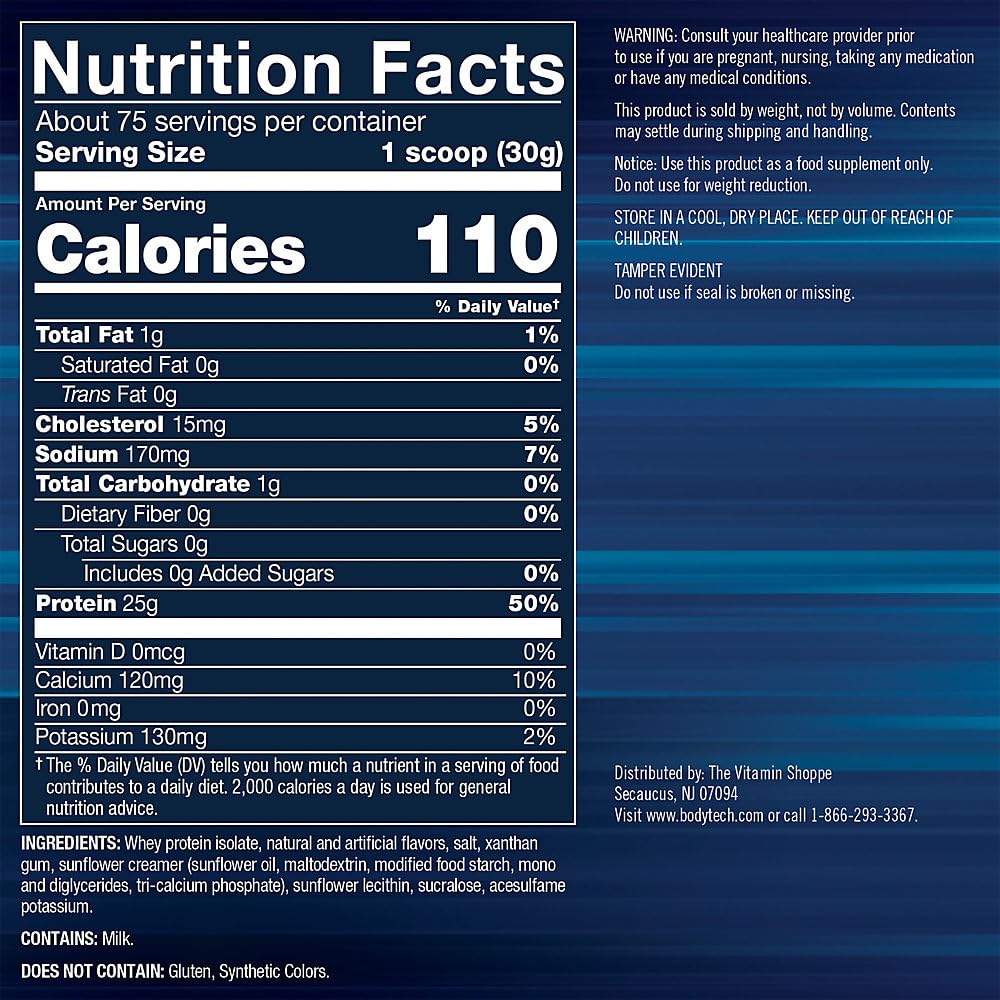 BodyTech Whey Protein Isolate Powder 80 Servings