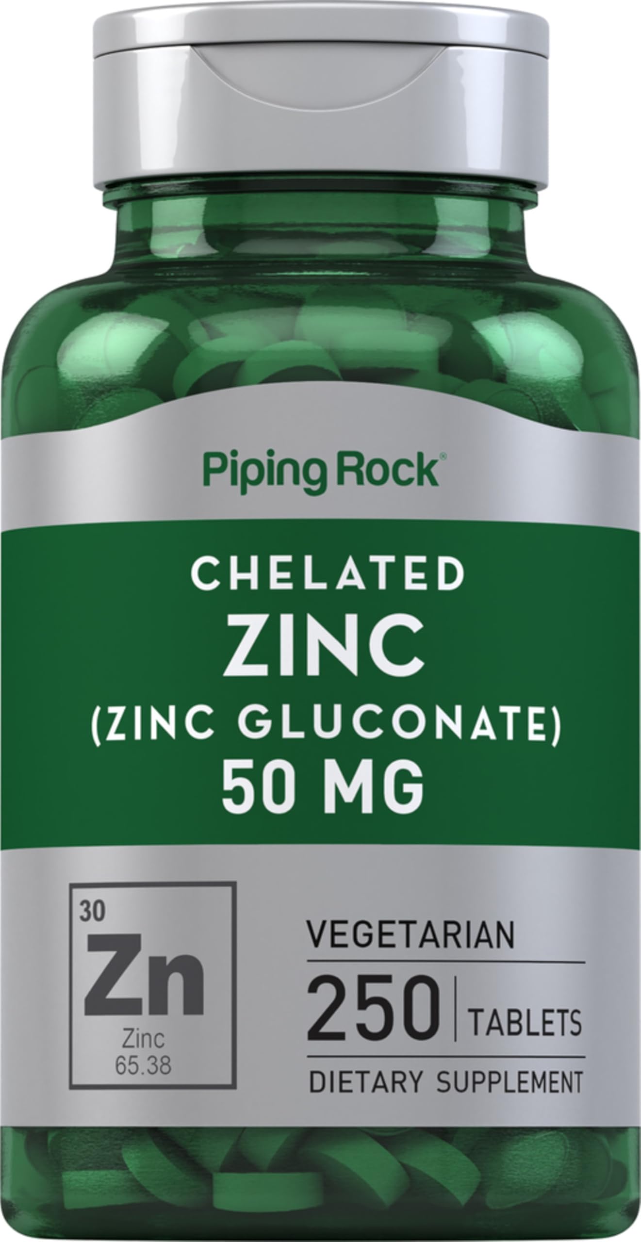 Piping Rock Zinc 50mg Tablets, 250 Count