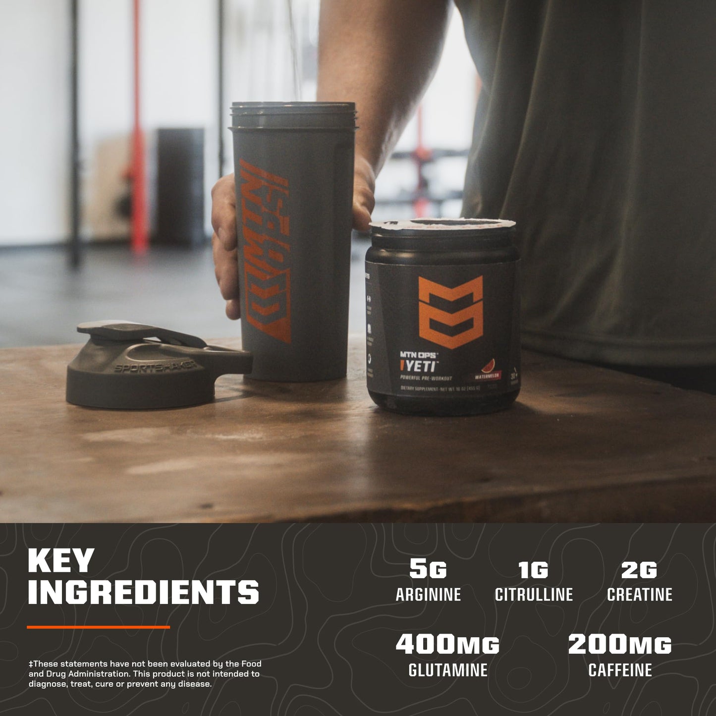 MTN OPS Yeti Pre-Workout Powder with Creatine Bugle Berry, 30 Servings