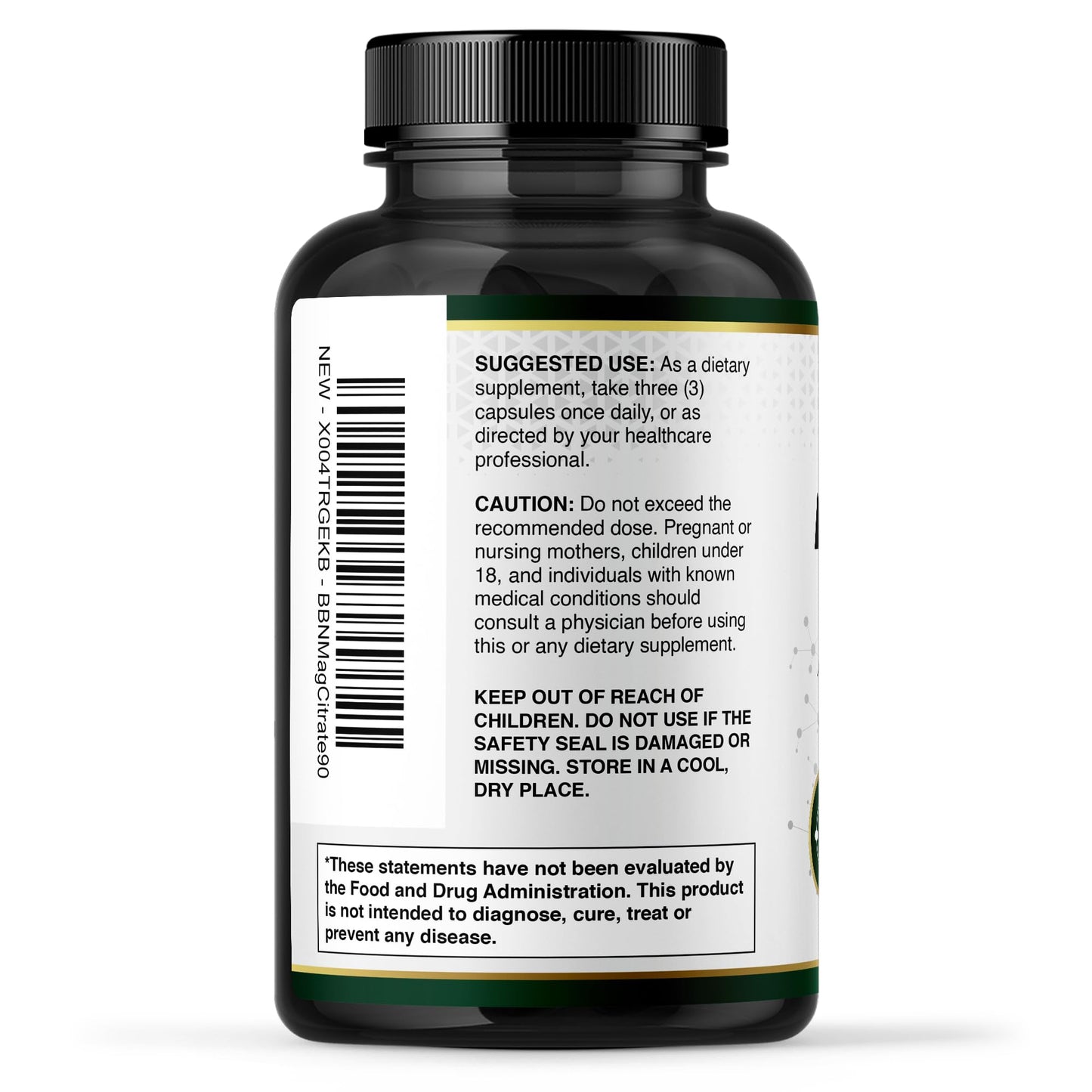 Built by Nature Magnesium Citrate 300mg High Absorption Magnesium Supplement Capsules, 90 Capsules