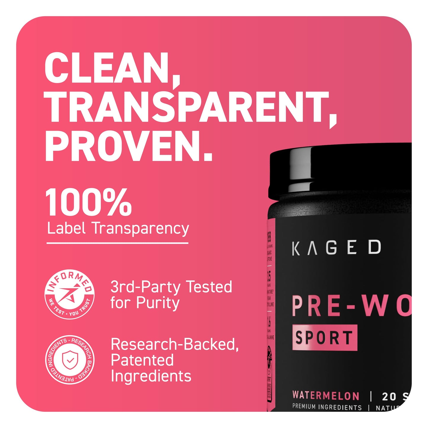 Kaged Sport Pre Workout Powder 9.31 Ounce