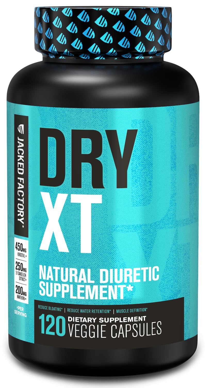 Jacked Factory Dry-XT Diuretic Water Pills Capsules 120 Count