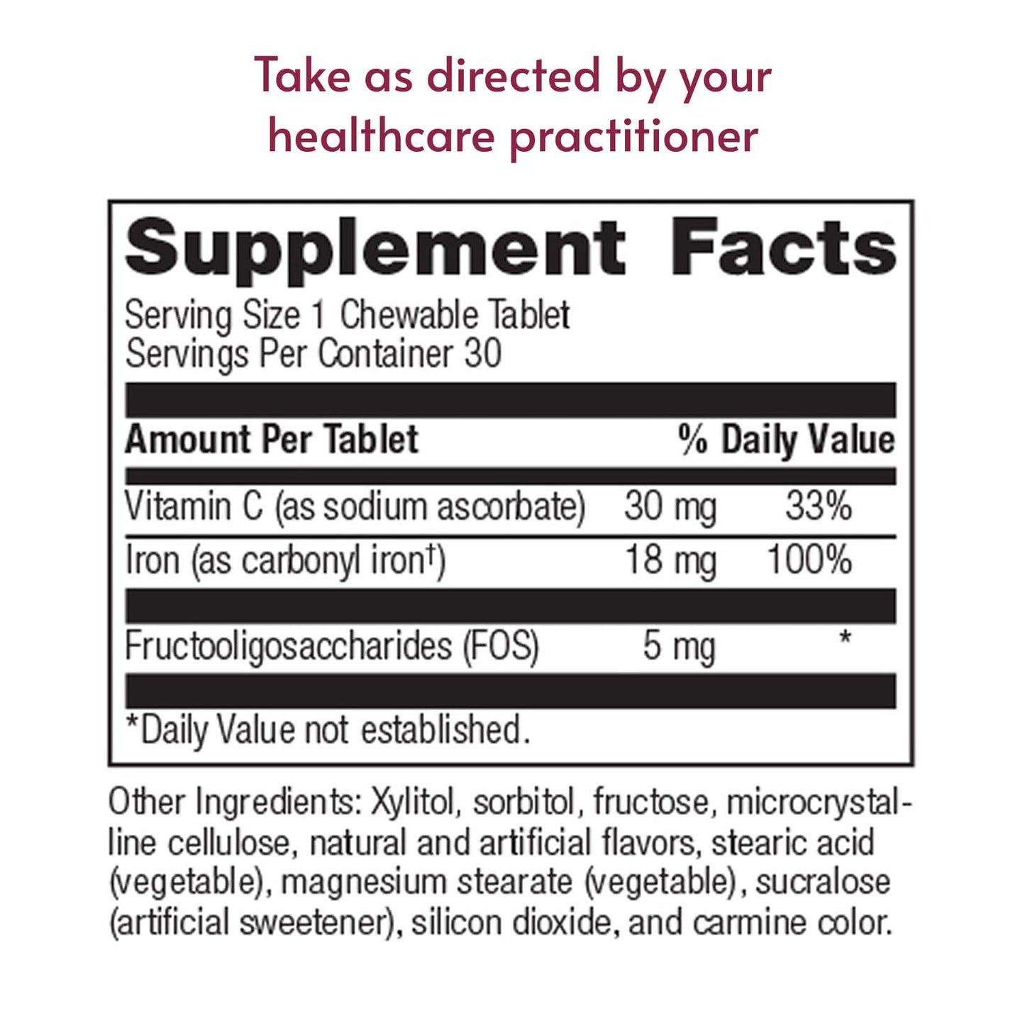 Bariatric Advantage Iron 18 mg with Vitamin C Ferronyl Carbonyl Iron Tablet 30 Count