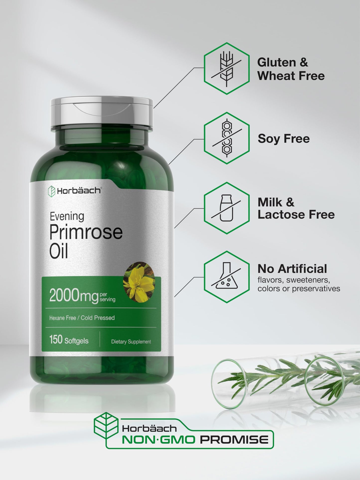 Horbäach Evening Primrose Oil Softgels 150 Count