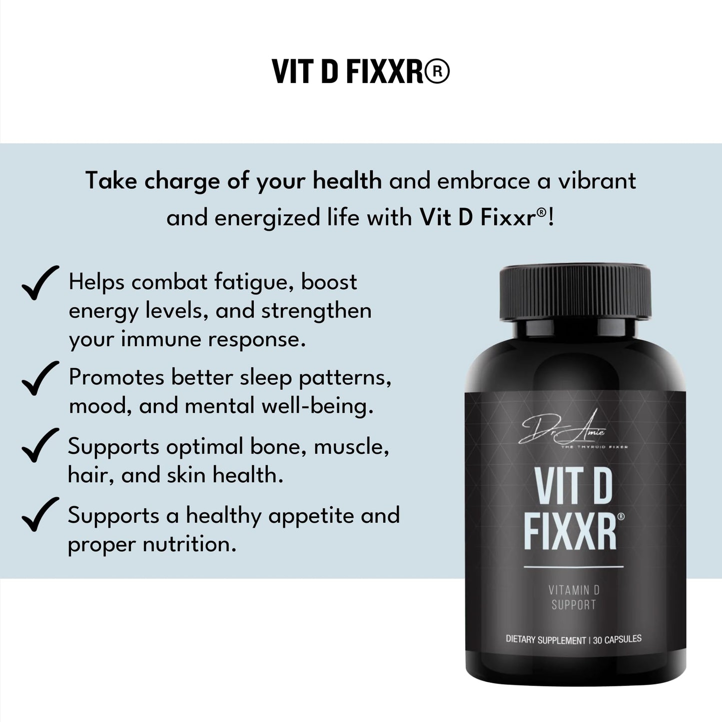 Fixxr VIT D by Dr. Amie Capsule, 30 Capsules