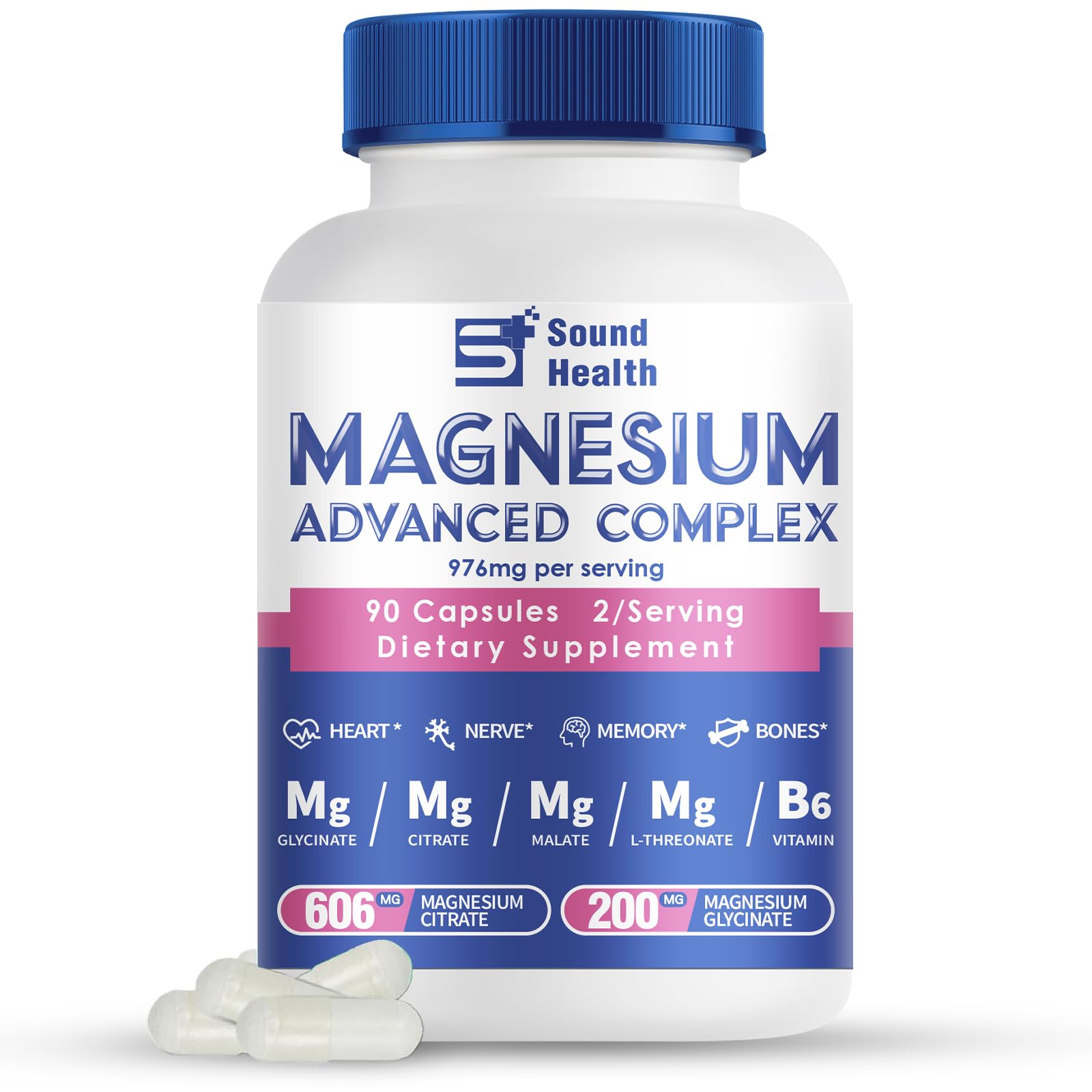 DailyWhole 5 in 1 Magnesium Advanced Complex 976mg Capsule, 90 Vegan Capsules