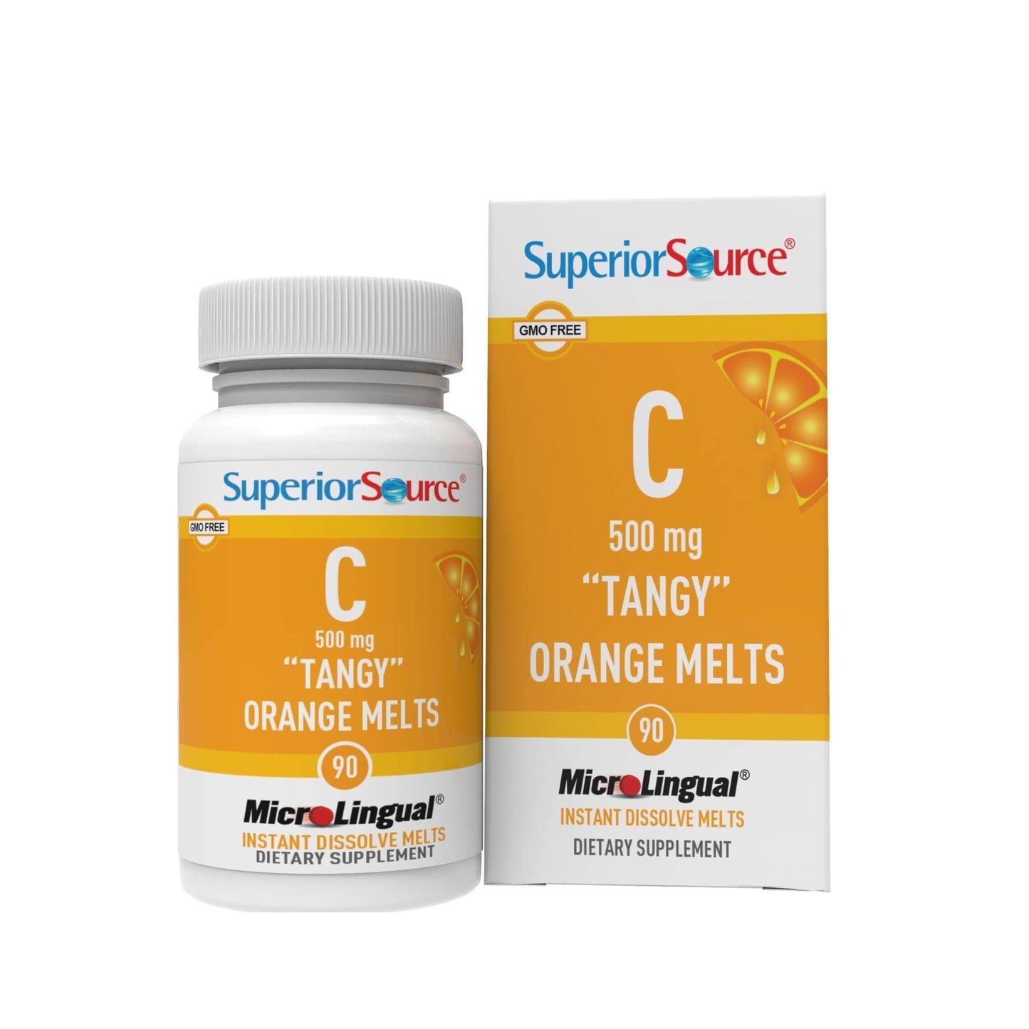 Superior Source Vitamin C 500 mg Tangy Orange Melts Tablets, 90 Count