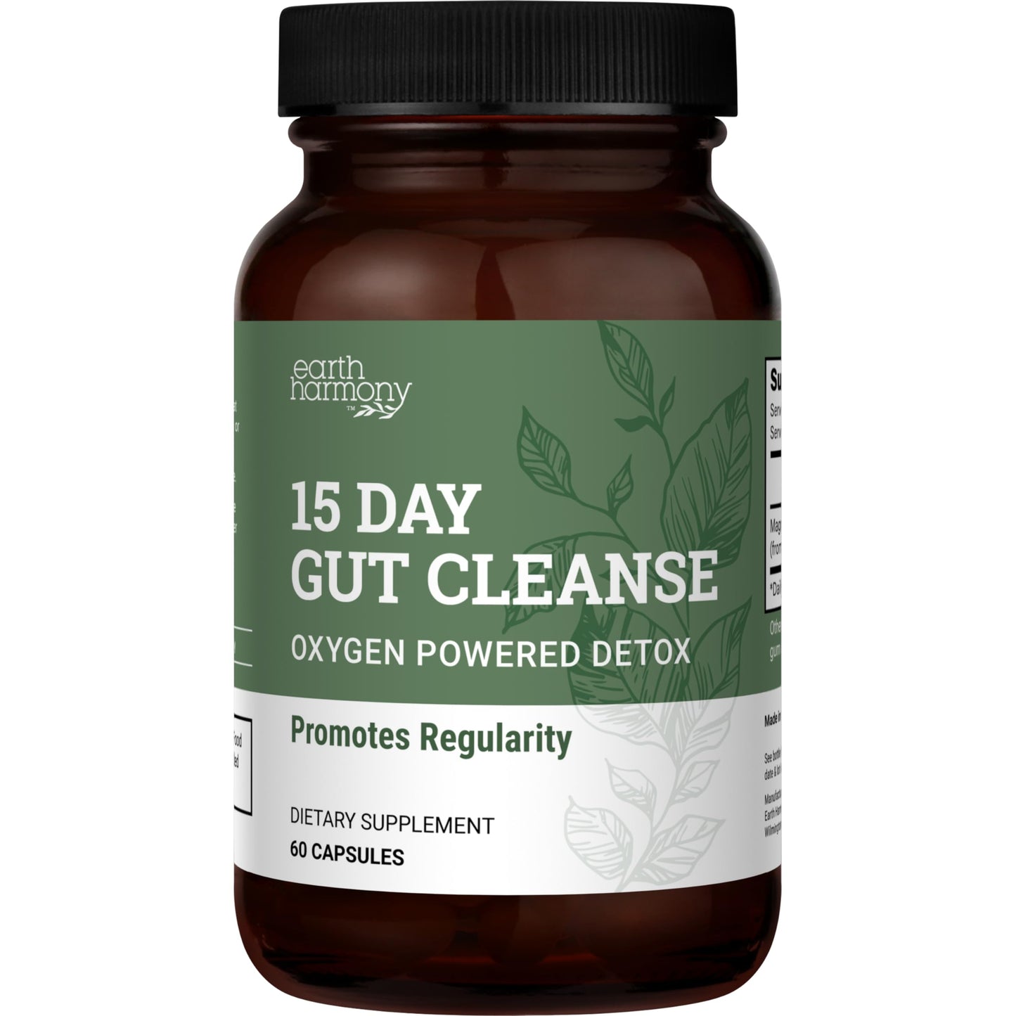 Earth Harmony Naturals 15 Day Gut Cleanse Detox for Women and Men Capsules, 60 Count