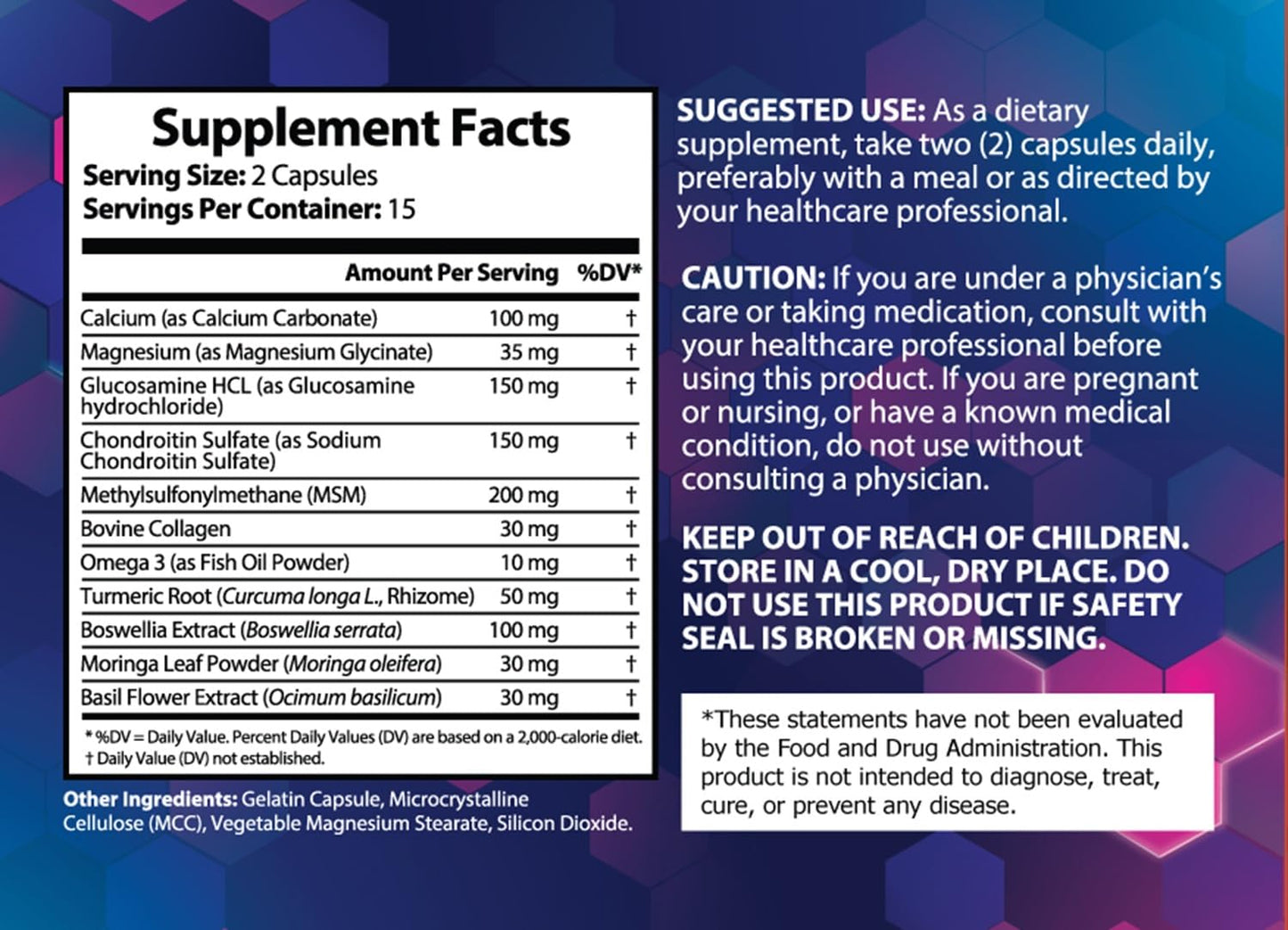 MOMARY NUTRITION Advance Gold Glucosamine Chondroitin MSM Turmeric Boswellia Calcium & Magnesium – Advanced Joint Comfort & Mobility Support Capsules, 30 Count