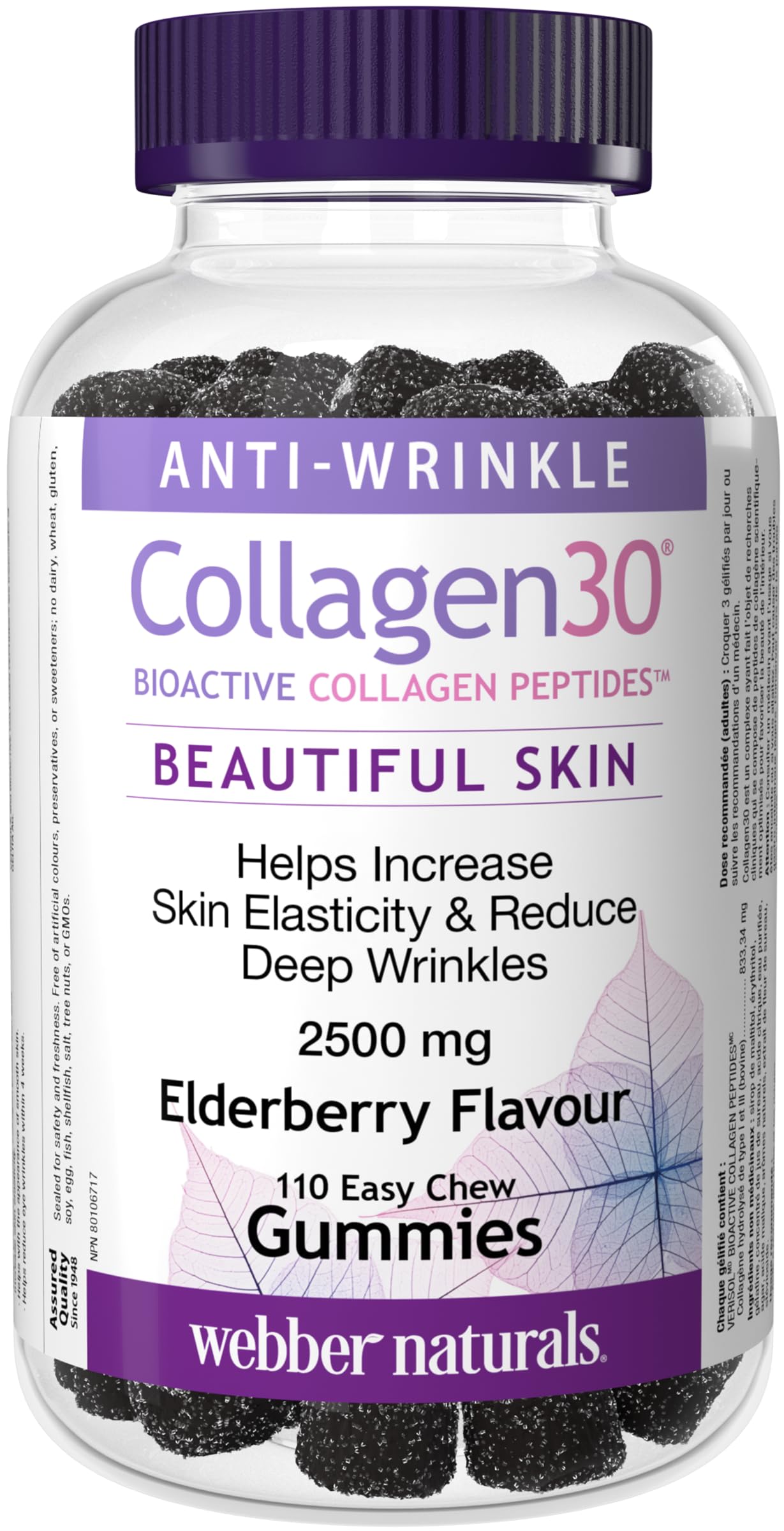 Webber Naturals Collagen30 Anti-Wrinkle Bioactive Collagen Peptides Gummies 110