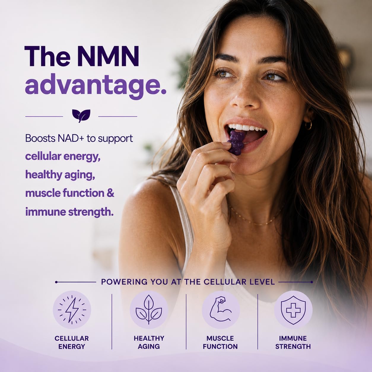 Noura Labs NMN 1000mg Gummies NAD+ Supplement, Mixed Berry, 90 Count