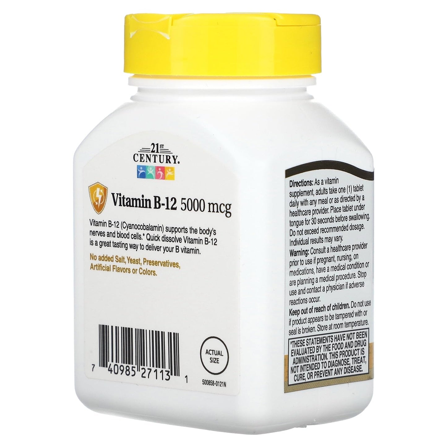 SIKXTOA Vitamin B-12 5000 mcg Sublingual Tablets, 110 Tablets