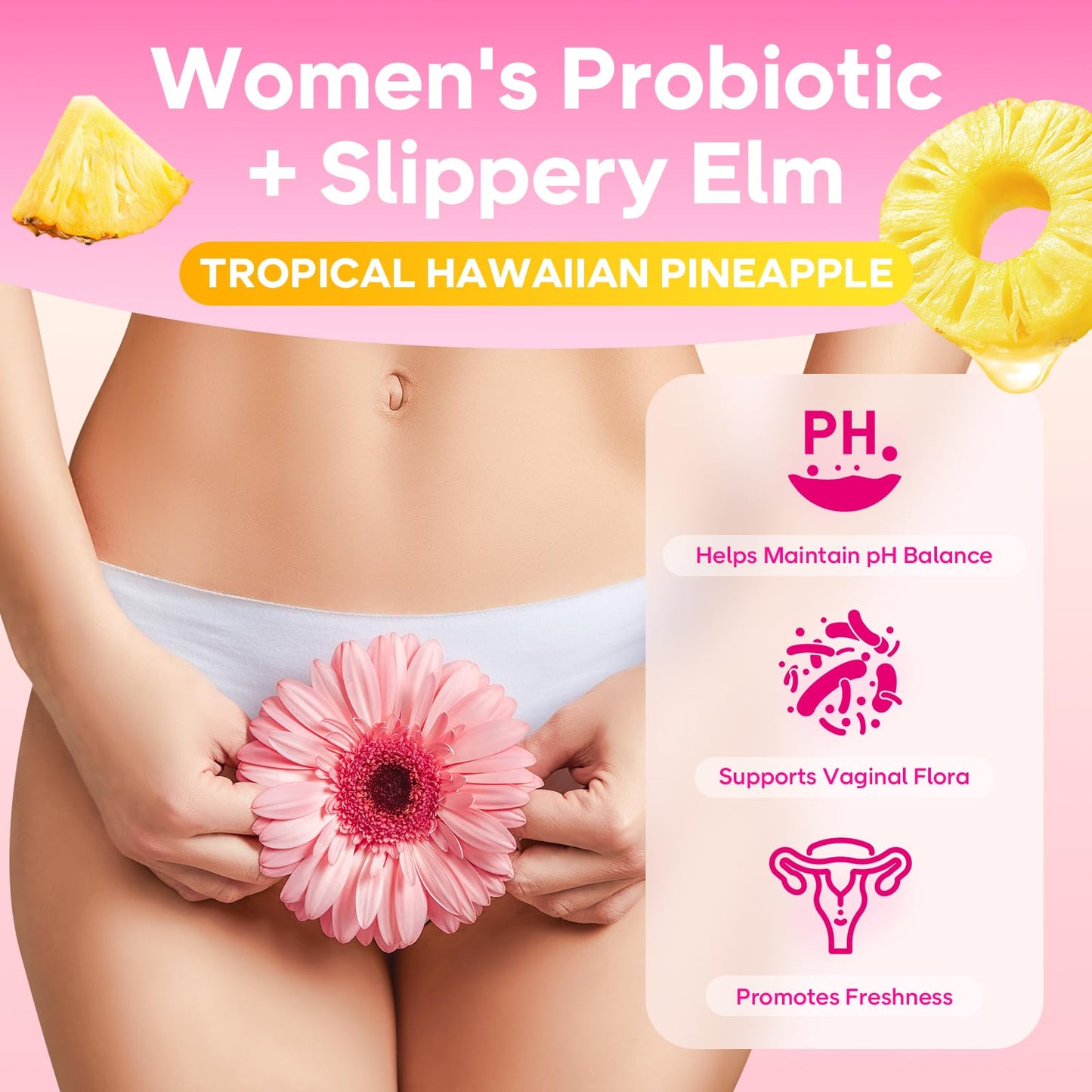 GrnLife Women's Probiotic Slippery Elm Gummies Gummy, 60 Count