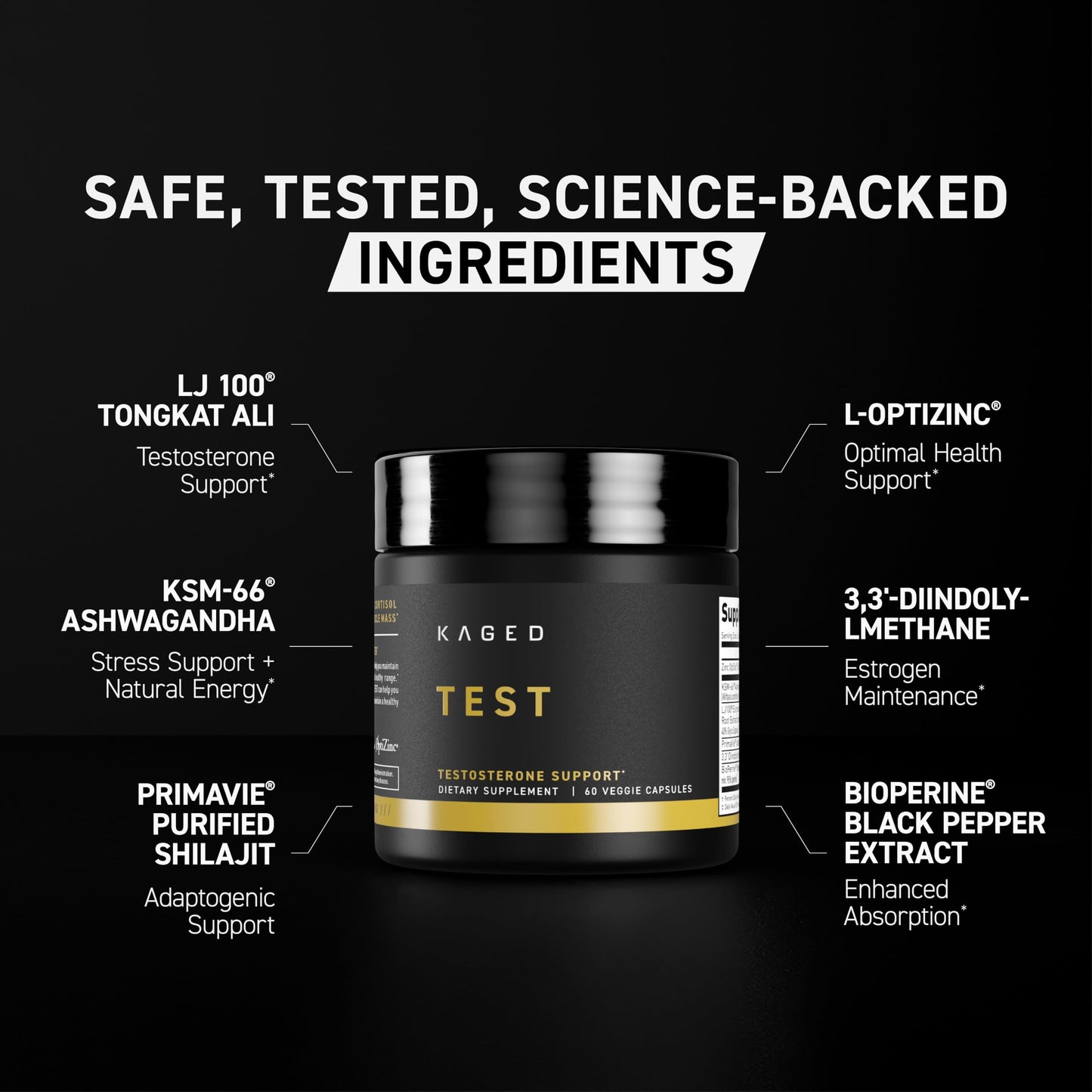 Kaged Test Capsules Powder 60 Servings