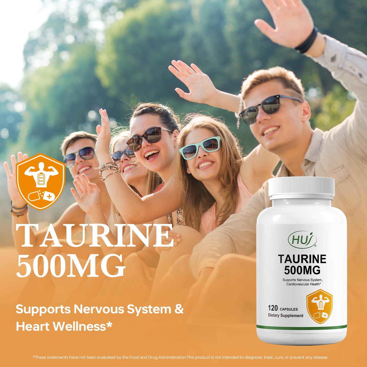 HUJ Taurine Capsule, 120 Capsules
