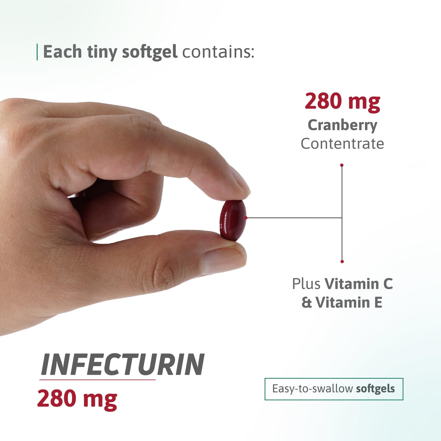 Nutra Nutrition Cranberry Concentrate 280 mg with Vitamin C & E Capsules, 100 Count