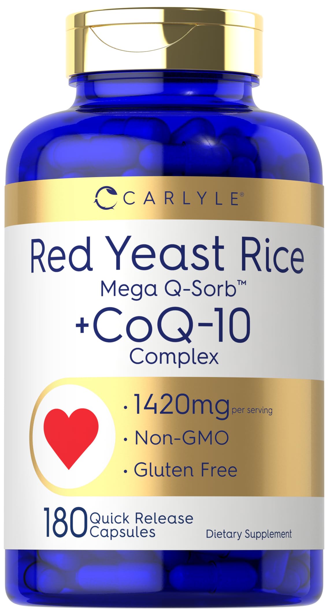 Carlyle Red Yeast Rice with CoQ10 Complex Capsules, 180 Capsules
