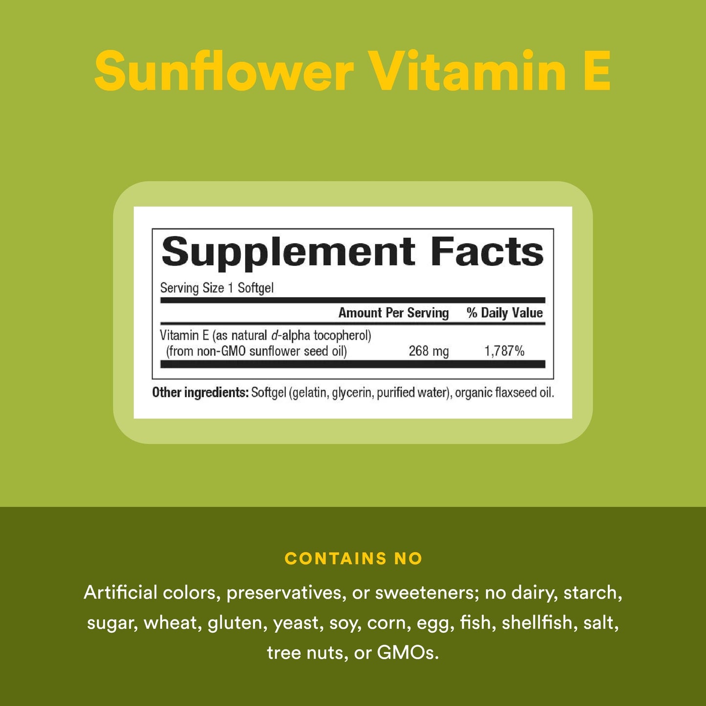 Natural Factors Sunflower Vitamin E Softgels 90 Count